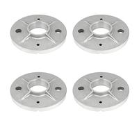 PRIOstahl Lot de 4 plaques d'ancrage avec 2 trous - Dimensions : 100 mm x 6 mm - Fixation pour tube rond de 33,7 mm de diamètre - En acier inoxydable V2A