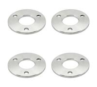 PRIOstahl Lot de 4 plaques d'ancrage rondes avec alésage à 3 trous - Dimensions : 85 mm x 6 mm - Fixation pour tube rond de 42,4 mm de diamètre - En acier inoxydable V2A
