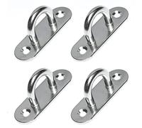 PRIOstahl Lot de 4 plaques de mât ovales avec arceau - Crochets de fixation au plafond - 45 mm x 16 mm - Plaque à œillets pour fixation de fauteuil suspendu - Filet à foin - Bateau - Sac de frappe en