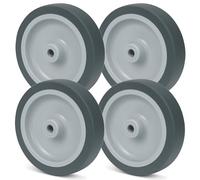 PRIOstahl Lot de 4 roulettes de rechange pour meubles - Gris - Diamètre des roues : 100 mm - Pour valises, armoires, chaises, etc. - Grande capacité de charge - Sans traces - Massives et robustes - En