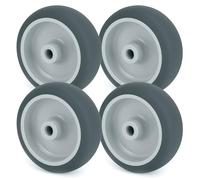 PRIOstahl Lot de 4 roulettes de rechange pour meubles - Gris - Diamètre des roues : 75 mm - Pour valises, armoires, chaises, etc. - Grande capacité de charge - Sans traces - Massives et robustes - En