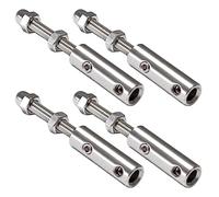 PRIOstahl Lot de 4 serre-câbles M6 en acier inoxydable V2A - Terminal fileté pour câbles métalliques de 4 à 6 mm - Pour balcon