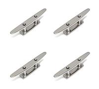 PRIOstahl Lot de 4 taquets plats avec 2 trous en acier inoxydable V4A - 200 mm