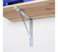 PRIOstahl® Lot de 8 supports d'étagère galvanisés pour charges lourdes avec vis et chevilles 200 x 250 mm