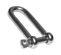 PRIOstahl Manille ronde - Boulons à visser - Connecteur de câble métallique - 1 manille longue M6 (45 mm x 12 mm) - Élément de connexion en acier inoxydable V4A - Pour eau salée, bateau, bateau