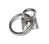 PRIOstahl Plaque oculaire rectangulaire avec émerillon et anneau - 6 x 40 mm x 1 pièce - Fixation de plaque de mât - Support de suspension - Attache de sac de frappe rotatif à 360 ° - En acier