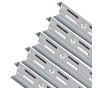 PRIOstahl Rail mural pour support d'étagère - 5 x rails | 2 rangées | Longueur : 2000 mm | Argenté | Support mural pour montage flexible des systèmes d'étagères Support d'étagère Support d'étagère