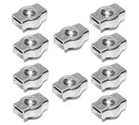 PRIOstahl Simplex Lot de 10 serre-câbles - 3 mm x 10 pièces avec écrou de sécurité - Câble en acier inoxydable V4A