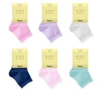 Prisco Chaussettes Enfant Fille en Coton Fil d'Écosse Chaussettes Courtes Garçon Fille Hauteur Cheville pour École et Loisirs, 6 Paires, Assorti F, 29-34