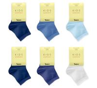 Prisco Chaussettes Enfant Fille en Coton Fil d'Écosse Chaussettes Courtes Garçon Fille Hauteur Cheville pour École et Loisirs, 6 Paires, Assorti M, 23-28