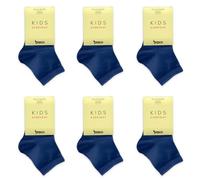 Prisco Chaussettes Enfant Fille en Coton Fil d'Écosse Chaussettes Courtes Garçon Fille Hauteur Cheville pour École et Loisirs, 6 Paires, bleu, 29-34