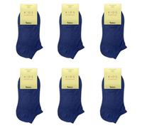 Prisco Lot de 6 paires de chaussettes pour enfant, en coton, fil d'Écosse, fantômes, garçon, fille, pour l'école et les loisirs, bleu, 29-34