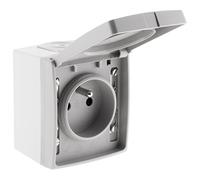 Prise 16A 2P+T étanche IP55 - Gris - Orok - Zenitech