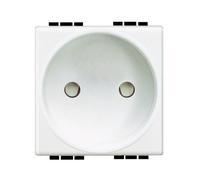 Prise 2 Poles 16A 250V Livinglight Connexion vis Blanc 2 modules BTICINO N4143