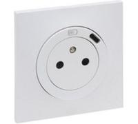 Prise 2 pôles avec terre + 1 port usb-c Legrand Neptune blanc