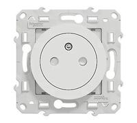 Prise 2 pôles + terre affleurante connexion rapide Odace Schneider Electric blanc