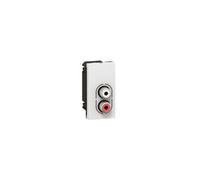Legrand 078753 Mosaic RCA 2 Prise, Femelle, 1 Module pour Liaison Audio Stéréo, Blanc