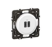 - Prise 2 USB Céliane 20W Power Delivery Type-C+C enjoliveur + support