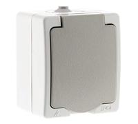 Prise 2P+T 16A - Gris Clair IP54 - Akya - Zenitech