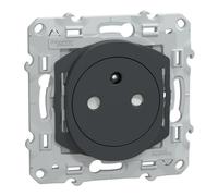 Schneider Electric - Ovalis - prise de courant 2P, T 16A affleurante, bornes auto, Anthracite - S340052