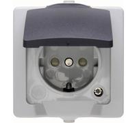 Prise 2P+T avec clapet Kopp 107856005 Nautic gris