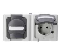 Prise 2P+T avec clapet Kopp 131256002 BlueElectric gris
