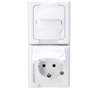 Prise 2P+T avec clapet Kopp 131402009 BlueElectric blanc arctique