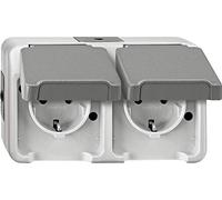 Prise 2P+T avec clapet Merten 4074947 AQUASTAR gris clair