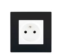 Prise 2P+T Blanc Delta Viva + Plaque Noir