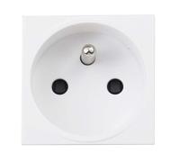 Prise 2P+T connexion auto. module large Blanc