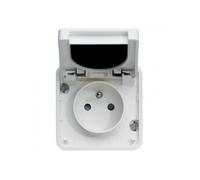 Prise 2P+T Cubyko - composable - IP55 -230V - 16A - blanc
