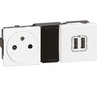 Prise 2P+T et prise double USB Legrand - Mosaïc - 4 modules