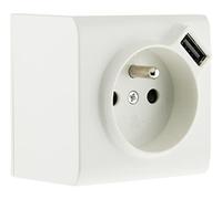 Prise 2P+T et USB en saillie - Blanc - Zenitech