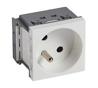 prise 2p+t - logix - juxtaposée - 2 modules - blanc - planet wattohm 49042