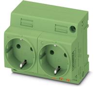 Prise 2P+T modulaire Phoenix Contact EO-CF/PT/LED/DUO/GN vert (L x l) 60 mm x 90 mm