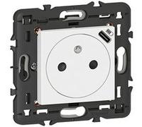 Prise 2P+T Mosaic surface - Chargeur USB type C - Avec support - Blanc G