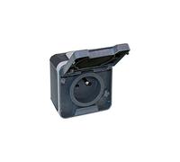 Prise 2P+T Oxxo - 1 poste - 16A - 250V - Gris