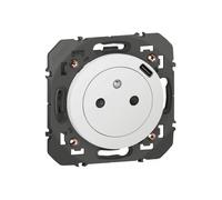 Prise 2P+T Surface avec chargeur USB Type-C dooxie livrée avec support blanc LEG