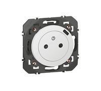 Prise terre + USB 1 poste Dooxie Blanc Legrand