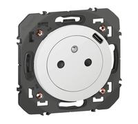 Prise terre + USB 1 poste Dooxie Blanc Legrand
