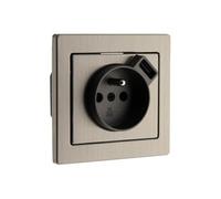 Art'flat - Prise 2p+t + usb encastrable inox art flat