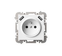Prise 2P+Z 2xUSB alimentation sans cadre SANTRA 4188-10