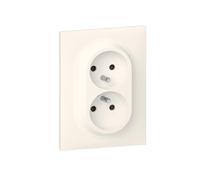 PRISE 2X2P+T 1POSTE ONE BLANC