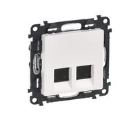 Prise 2xRJ45 Cat 6a. STP Valena Vie Legrand - Blanc