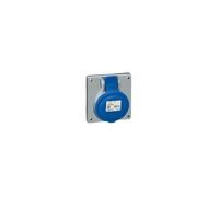 Prise à entraxes unifiés fixe P17 plastique IP44 IK09 2P+T 32A 200V~ à 250V~ - peut se fixer sur plastron boîte d'encastrement ou c