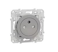 Schneider Electric - Prise affleurante avec terre 2P+T aluminium 16A - Odace - Schneider aluminium