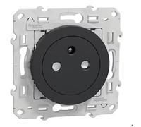 Prise affleurante avec terre 2P+T anthracite 16A - Odace - Schneider