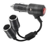 Prise allume cigare 12v, 1 à 2 Rallonge Allume Cigare avec d'interrupteur, 16AWG Câble D'extension Avec Fusible 15A pour Voiture, Bateau, Moto (0.2 meter)