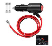 Prise Allume Cigare 12V 24V avec Interrupteur et Voyant LED, rallonge Allume Cigare cuivre renforcé 120W, fiche zigarettenanzünder stecker fusible 10A, câble PVC Souple pour Voiture Camion Camping