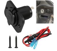 Prise Allume-Cigare 12V/24V Étanche, Prise Allume Cigare 12v, Cigarette Lighter Socket, avec Câble 1m et Panneau de Montage pour Voitures, Bateaux, Motos, ATV et Camping-Cars, Système de Protection
